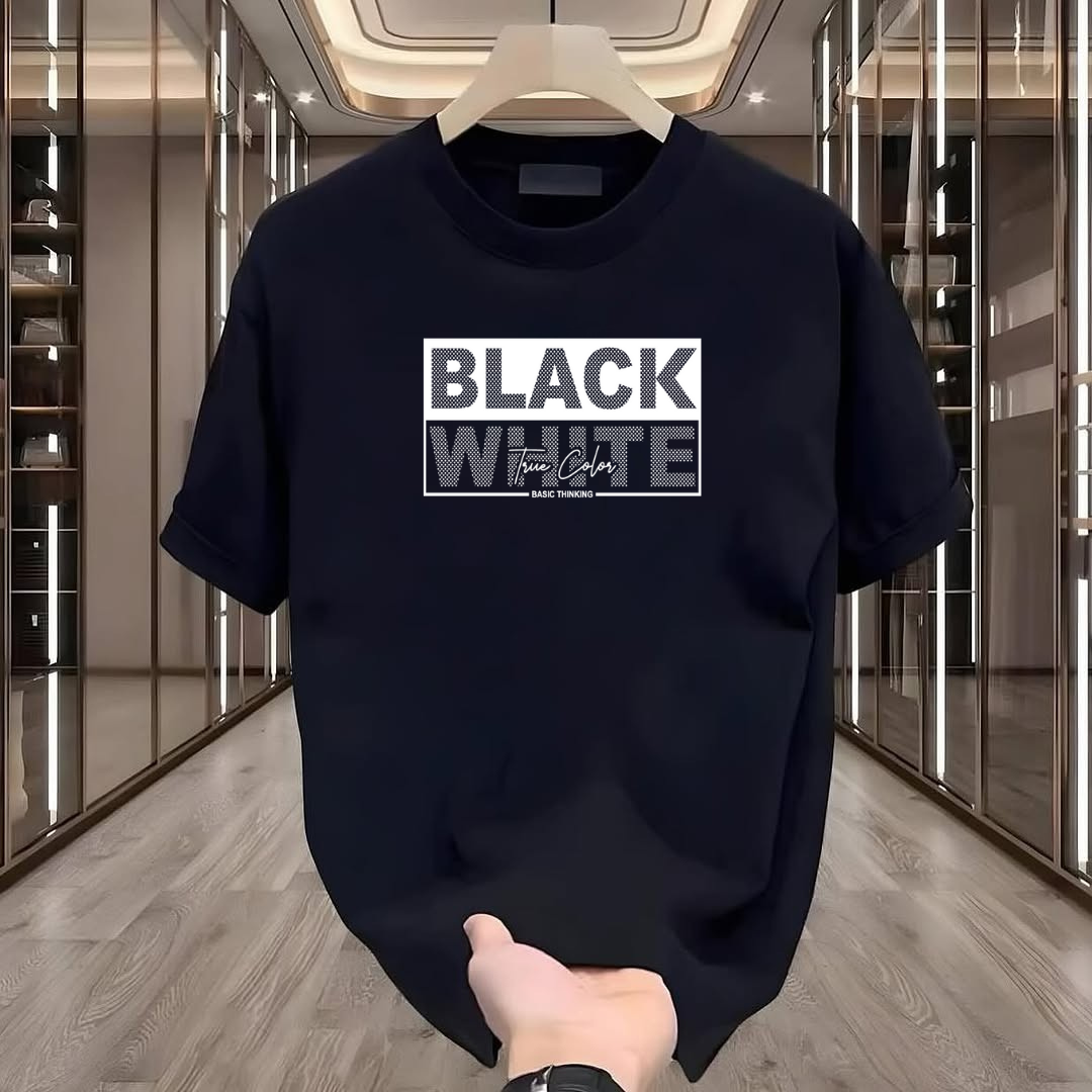 Black White Printed T-Shirt