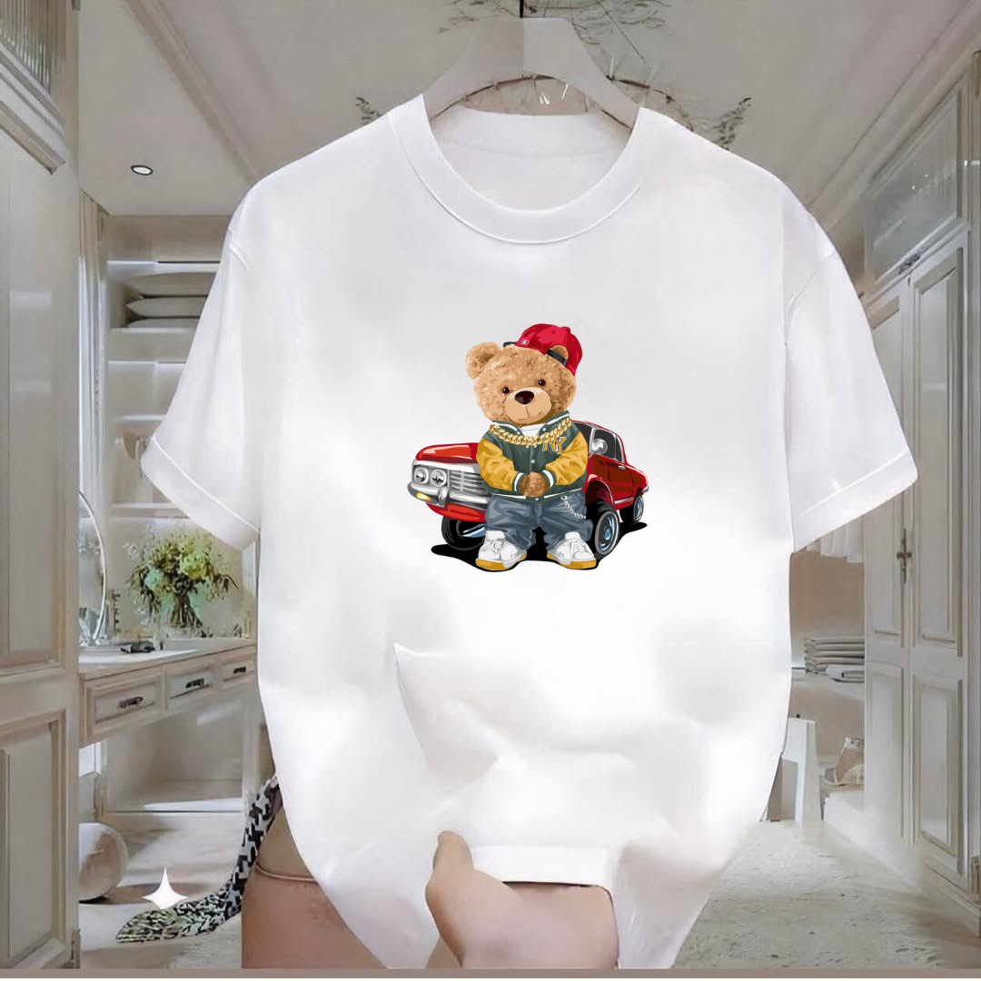 Car Bear Printed Tshirt