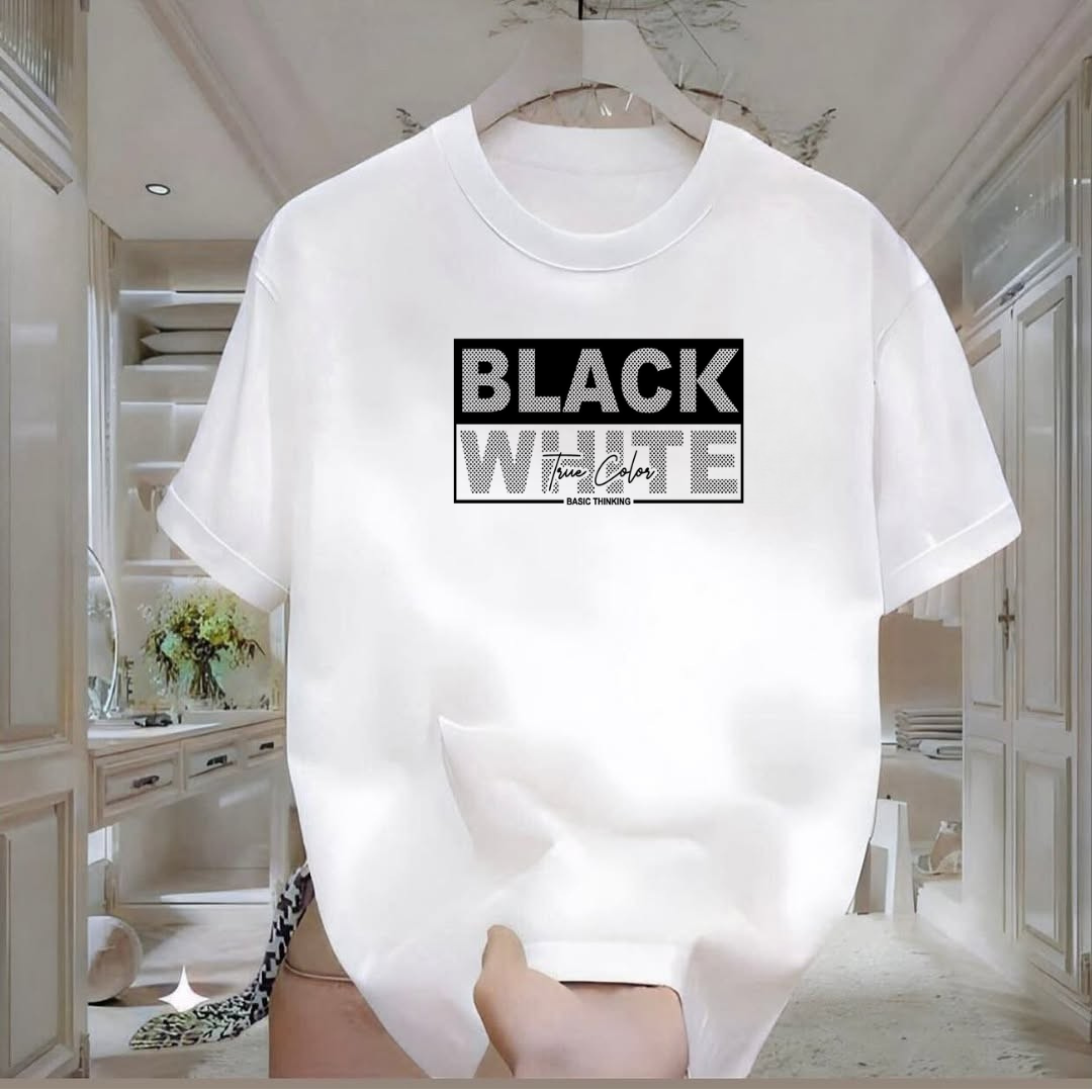 Black White Printed T-Shirt