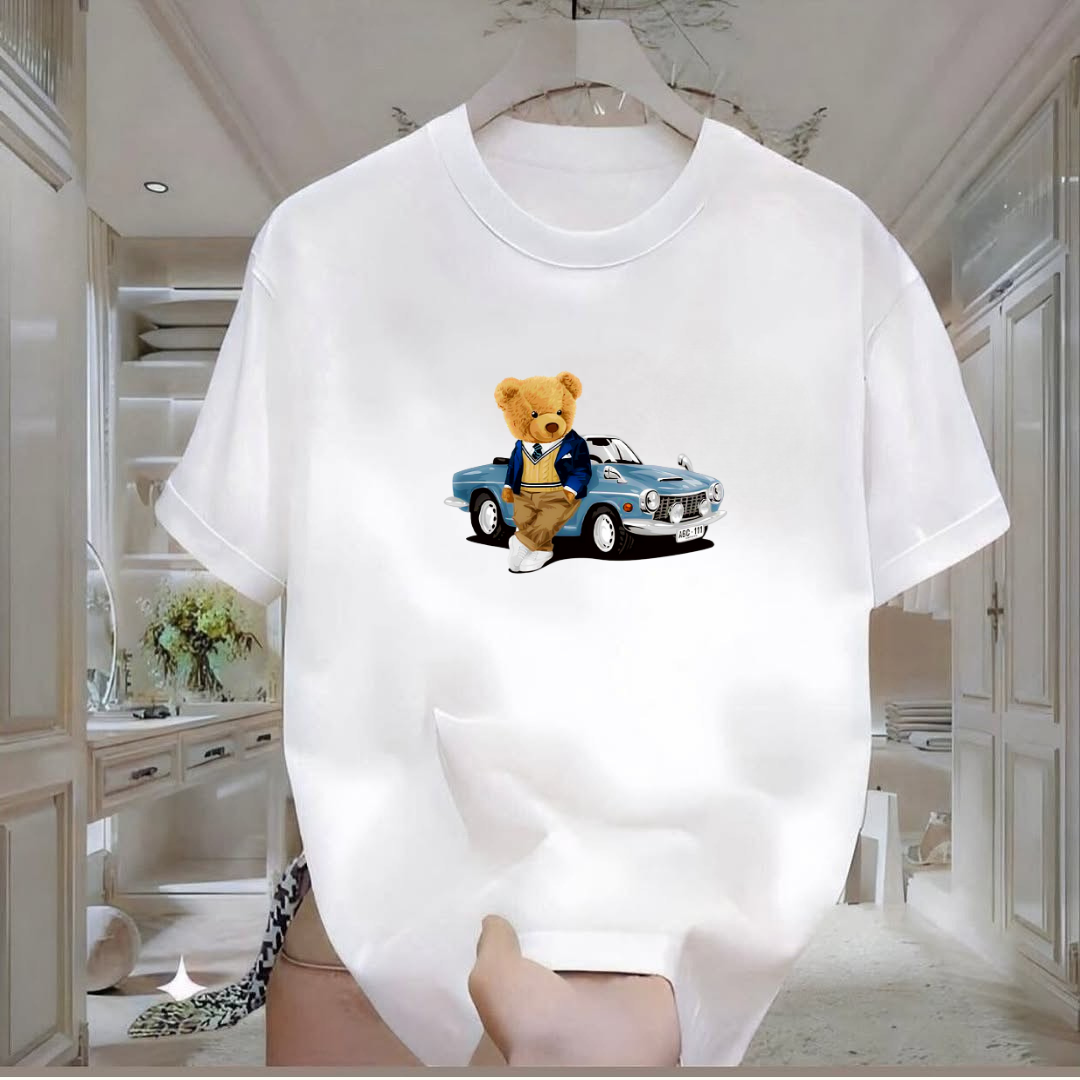Car Bear Printed T-Shirt