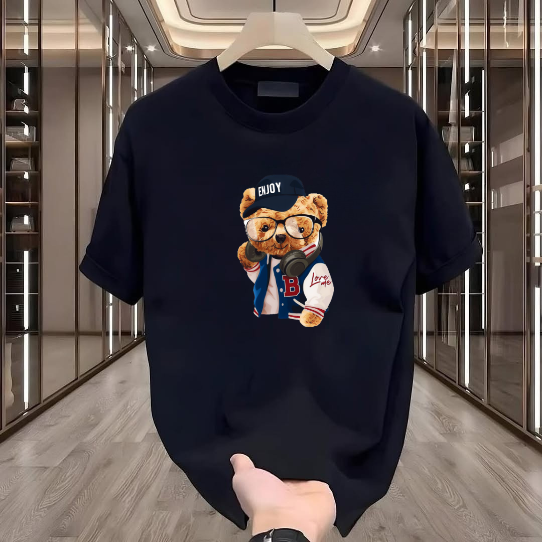 Enjoy Bear Printed T-Shirt